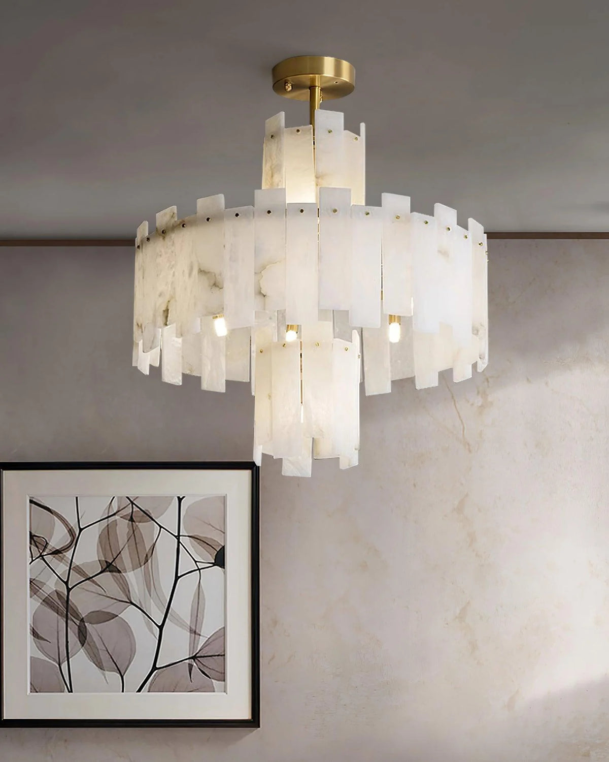 Regina White Alabaster Chandelier