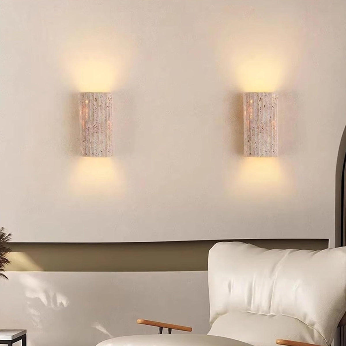 Travertine Outdoor Garden Wall Lamp