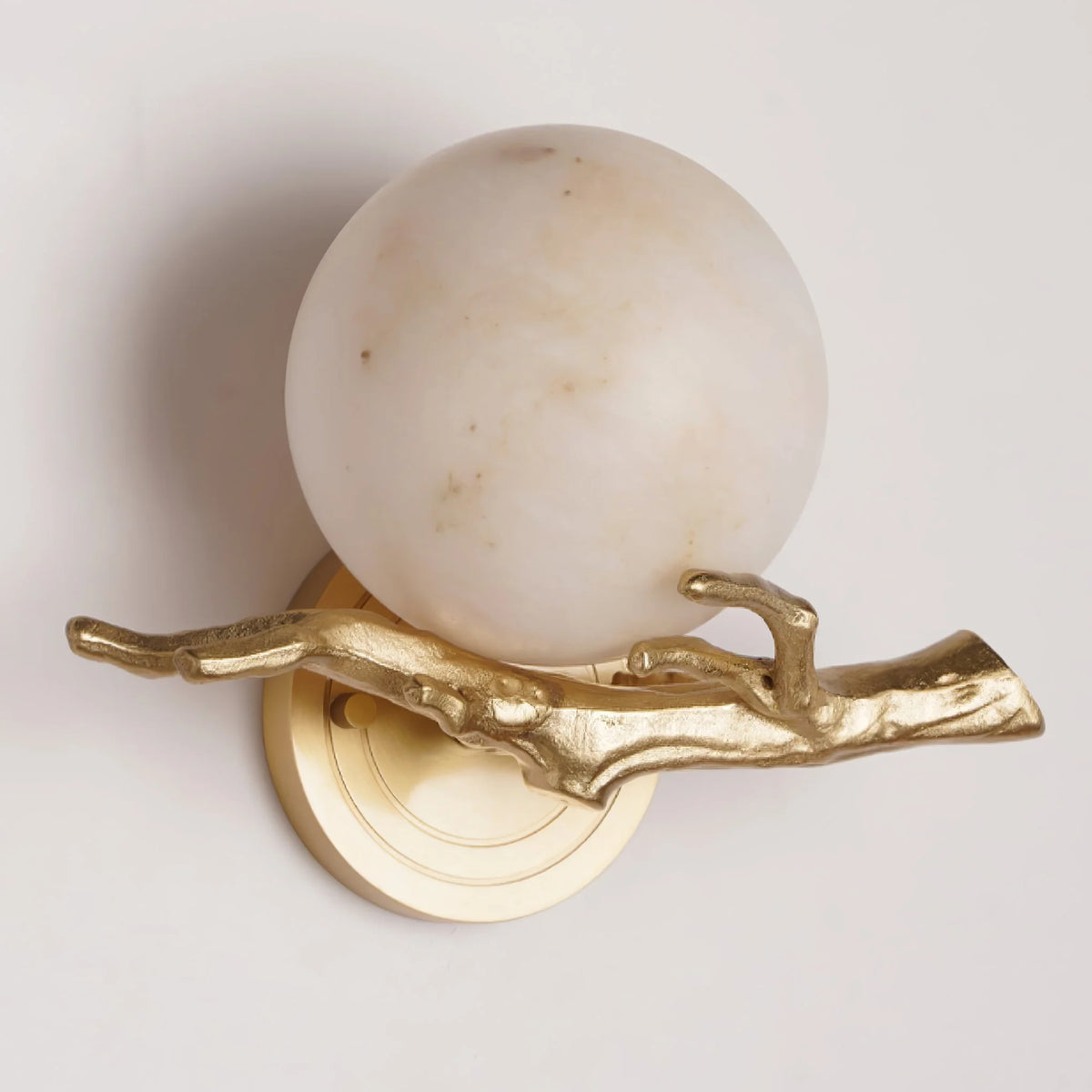 Retro Twigs Round Alabaster Wall Lamp