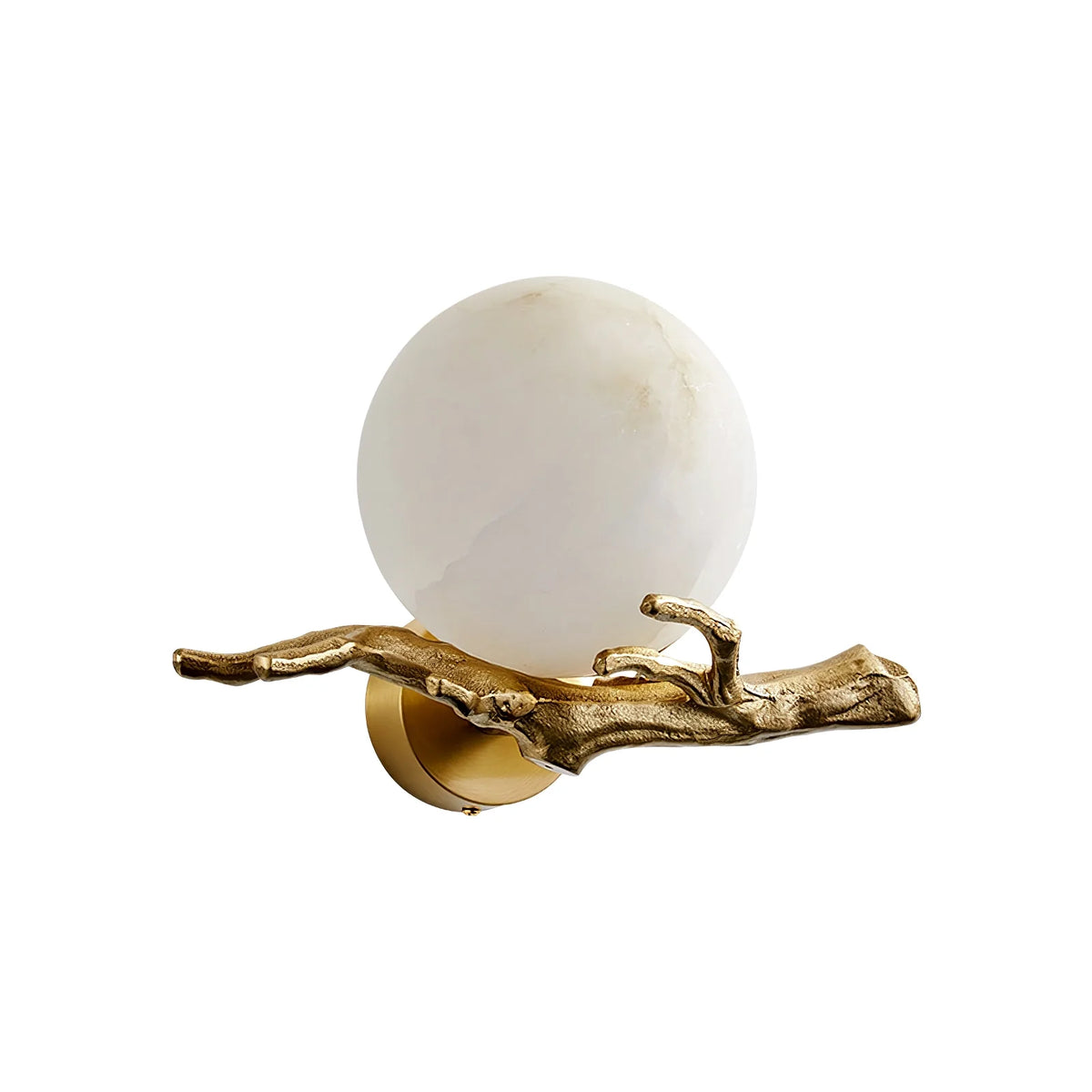 Retro Twigs Round Alabaster Wall Lamp