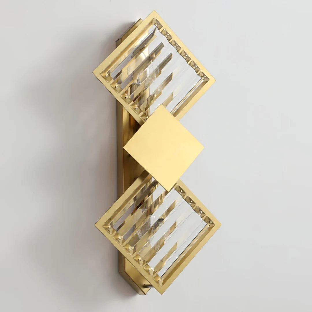 Rhombus Gold Crystal Wall Light