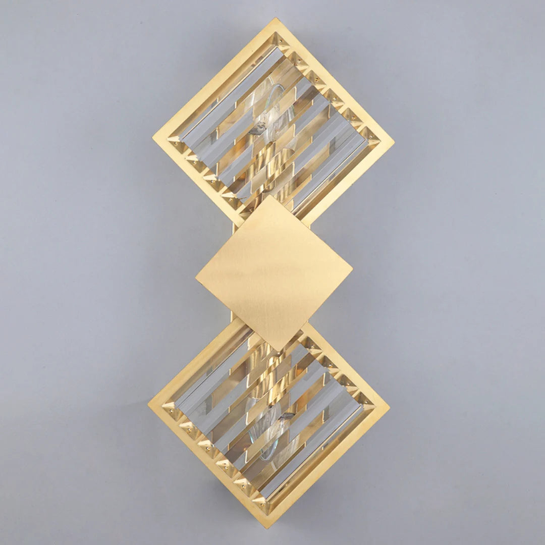 Rhombus Gold Crystal Wall Light