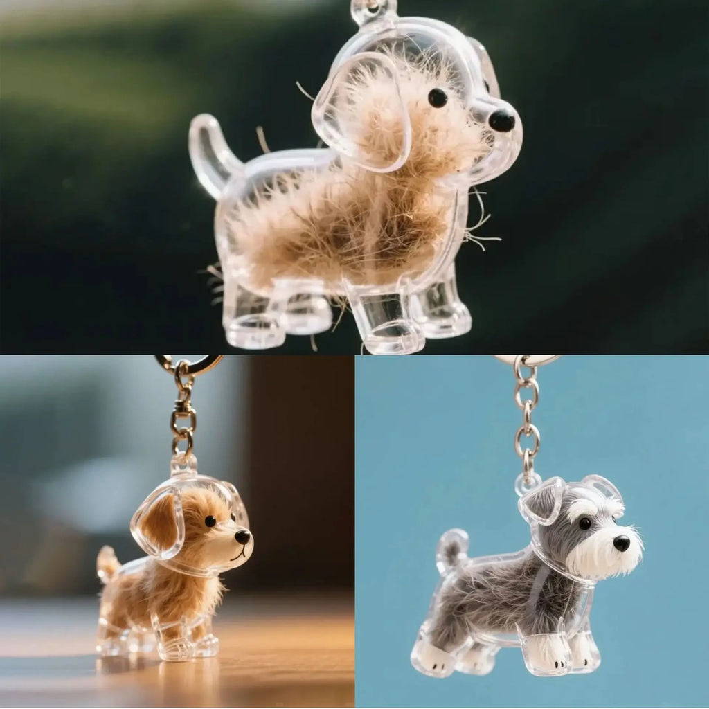 Dog Hair Storage Cute Pendant Keychain Bag Pendant Couple Car Key Chains Jewelry Souvenir Collection Gift Decoration Accessories