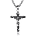Religious Jesus Cross Stainless Steel Necklace For Men Fashion Gold Silver Color Cross Pendent With Chain Necklace Jewelry Gift