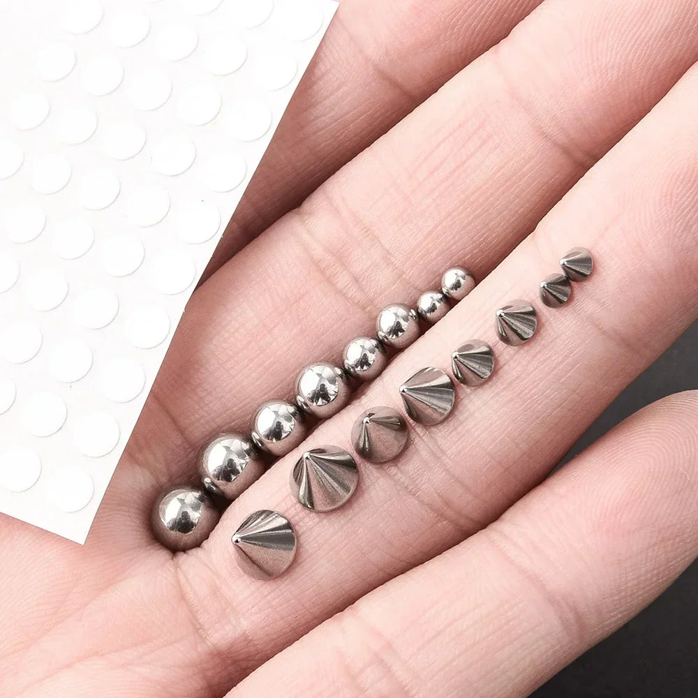 Fake Piercing Stud Set Fake Nose Ring Stud with Sticker Pack Fake Eyebrow Lips Piercing Non Piercied Earring Stud Body Jewelry
