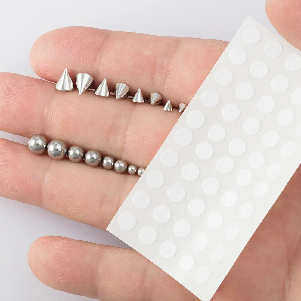 Fake Piercing Stud Set Fake Nose Ring Stud with Sticker Pack Fake Eyebrow Lips Piercing Non Piercied Earring Stud Body Jewelry