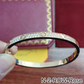 Rose Gold Silver Plated Diamond Studded Bangle Bracelet for Women 16 17 18 19 Size Fashion Jewelry Bracelets