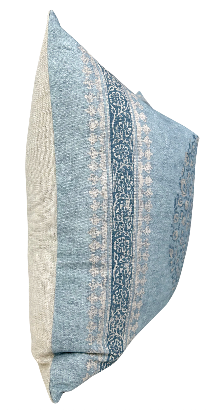 Ready to Ship, 22x22 Chappana Floral Pillow Cover in Slate Blue, Thibaut Pillows