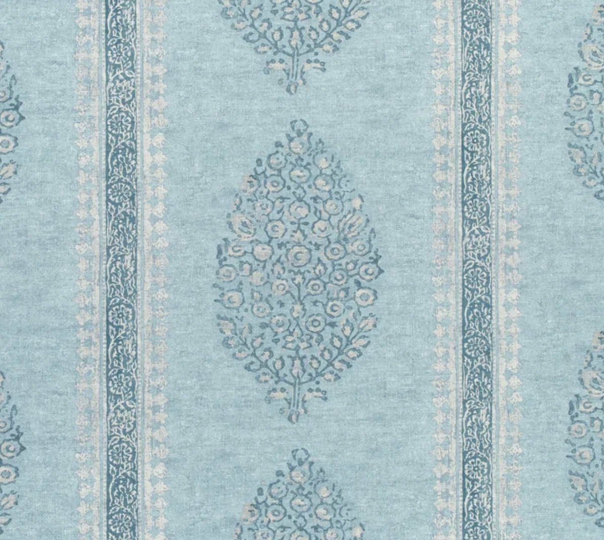 Ready to Ship, 22x22 Chappana Floral Pillow Cover in Slate Blue, Thibaut Pillows