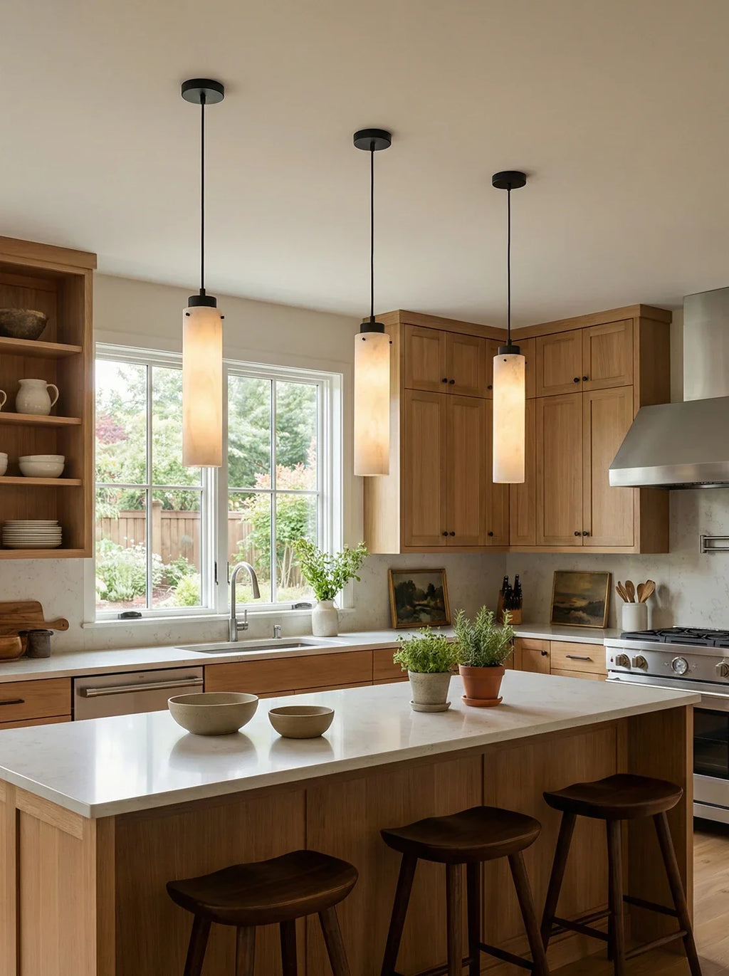 Simple Alabaster Pendant Lamp
