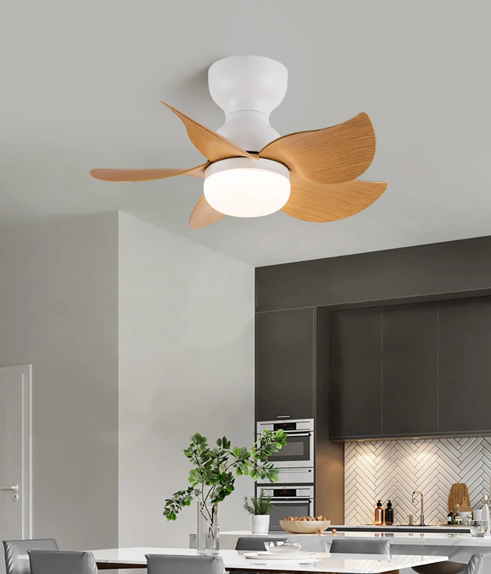 Small 5 Blades Ceiling Fan Lamp