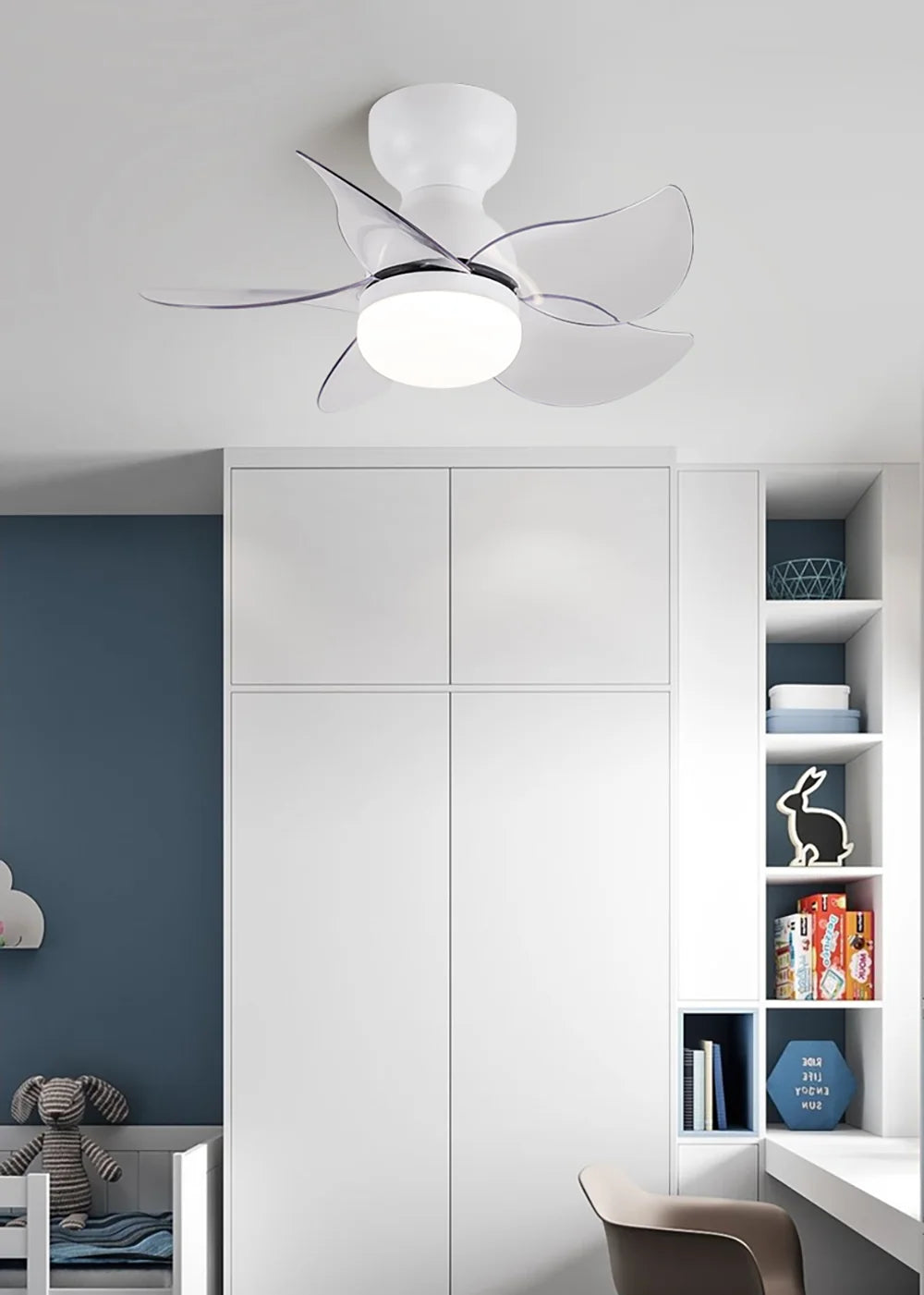 Small 5 Blades Ceiling Fan Lamp