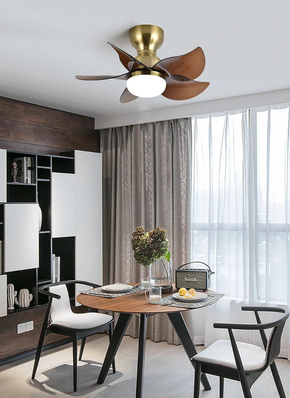 Small 5 Blades Ceiling Fan Lamp