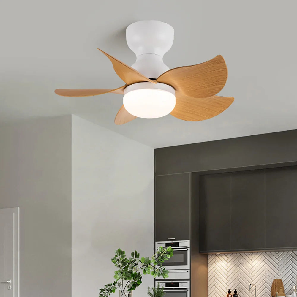 Small 5 Blades Ceiling Fan Lamp