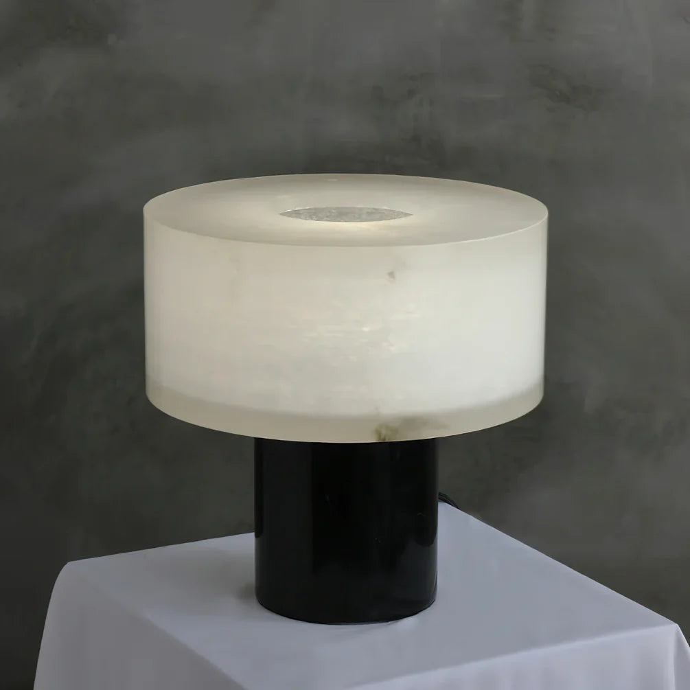 Small Solid Alabaster Table Lamp