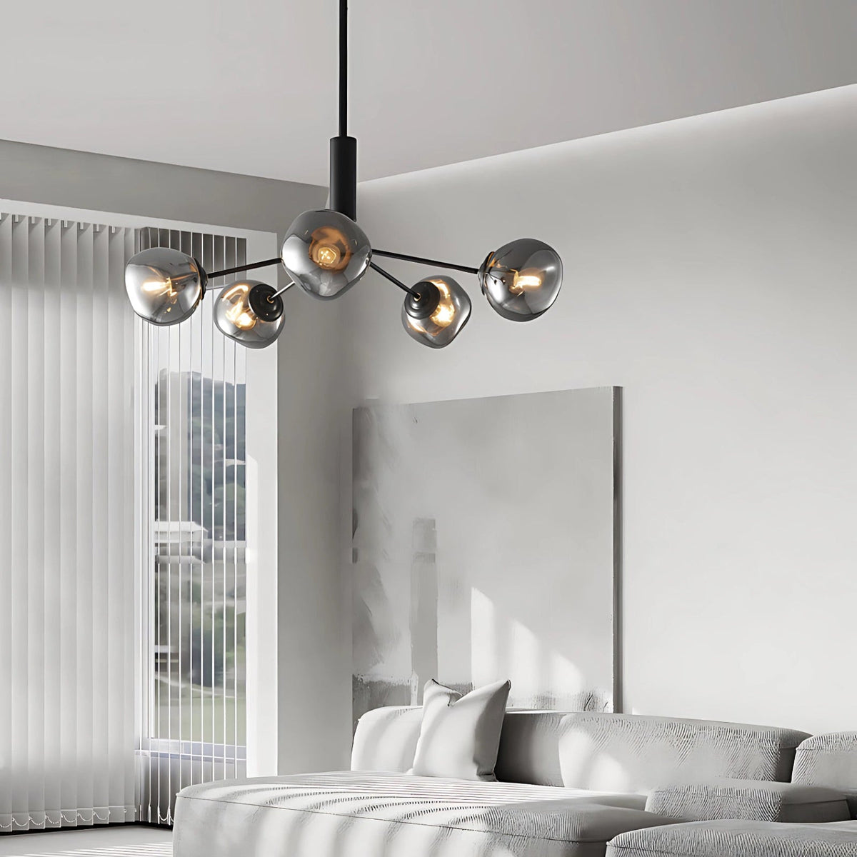 Smoked Glass Chandelier