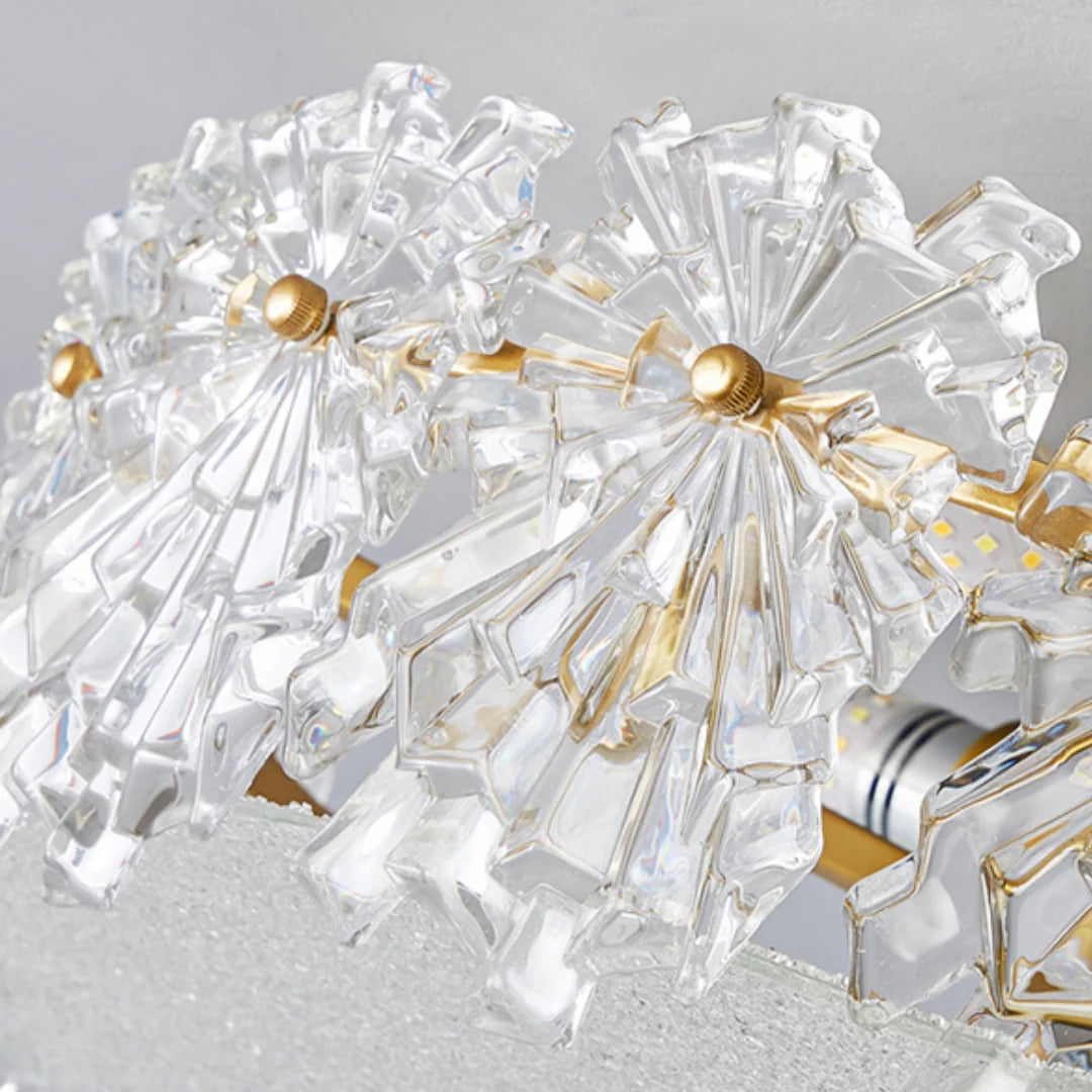 Snowflake Round Glass Ceiling Lamp