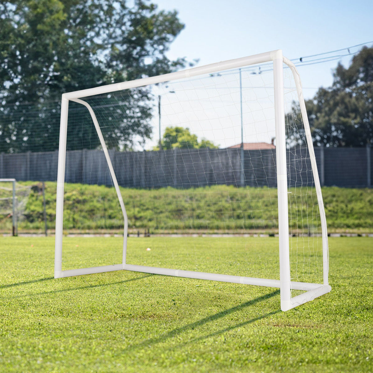 8 × 6 ft Soccer Goal with Net, Ground Stakes & 5 Training Cones