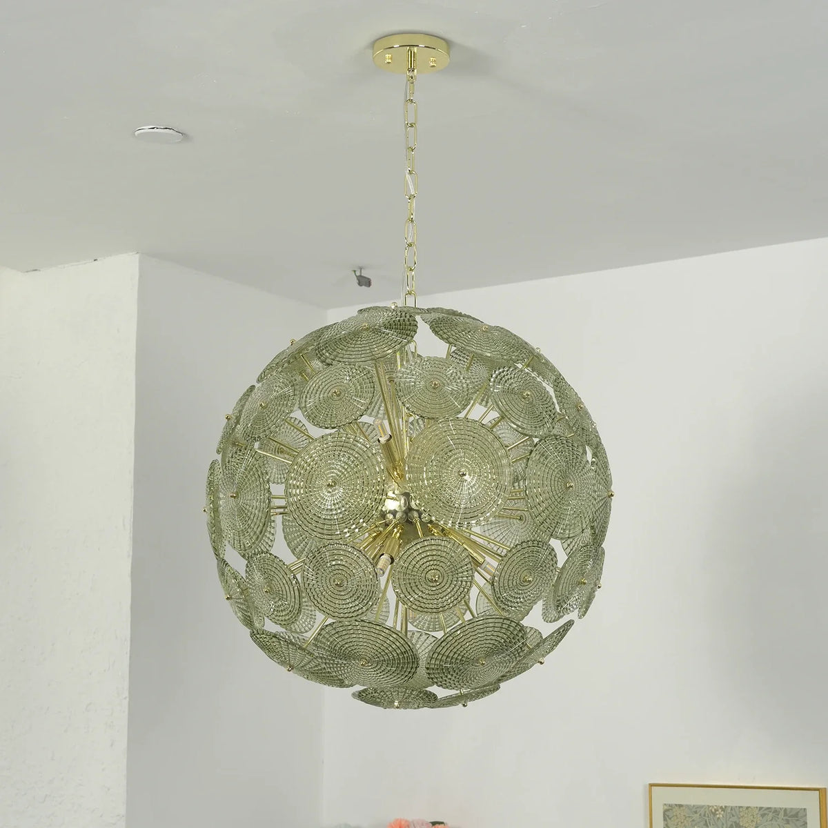 Sputnik Sphere Glass Disc Chandelier