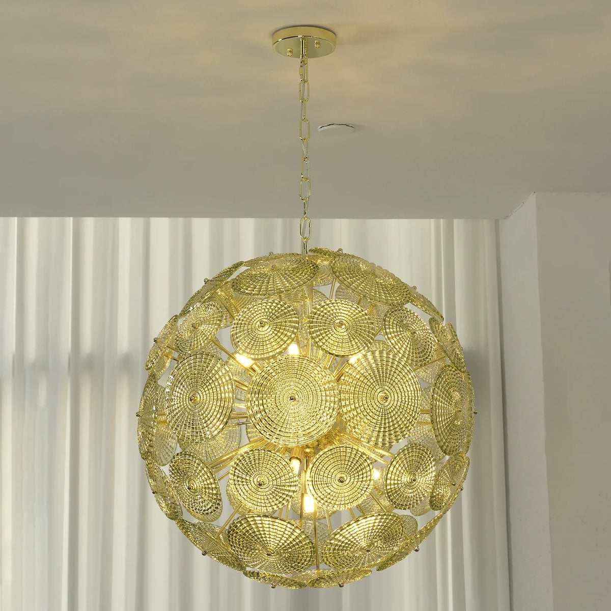 Sputnik Sphere Glass Disc Chandelier