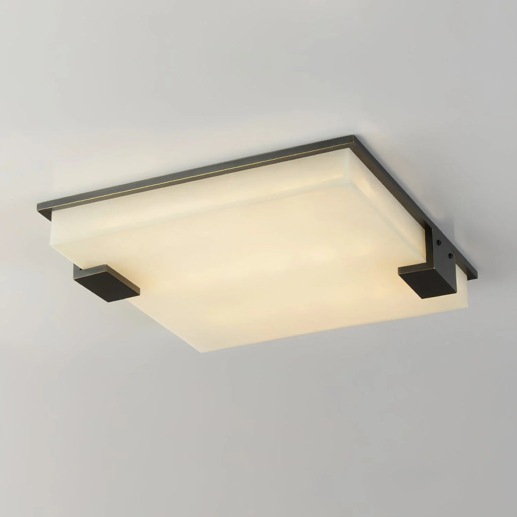 Arle Square Alabaster Black Ceiling Lamp