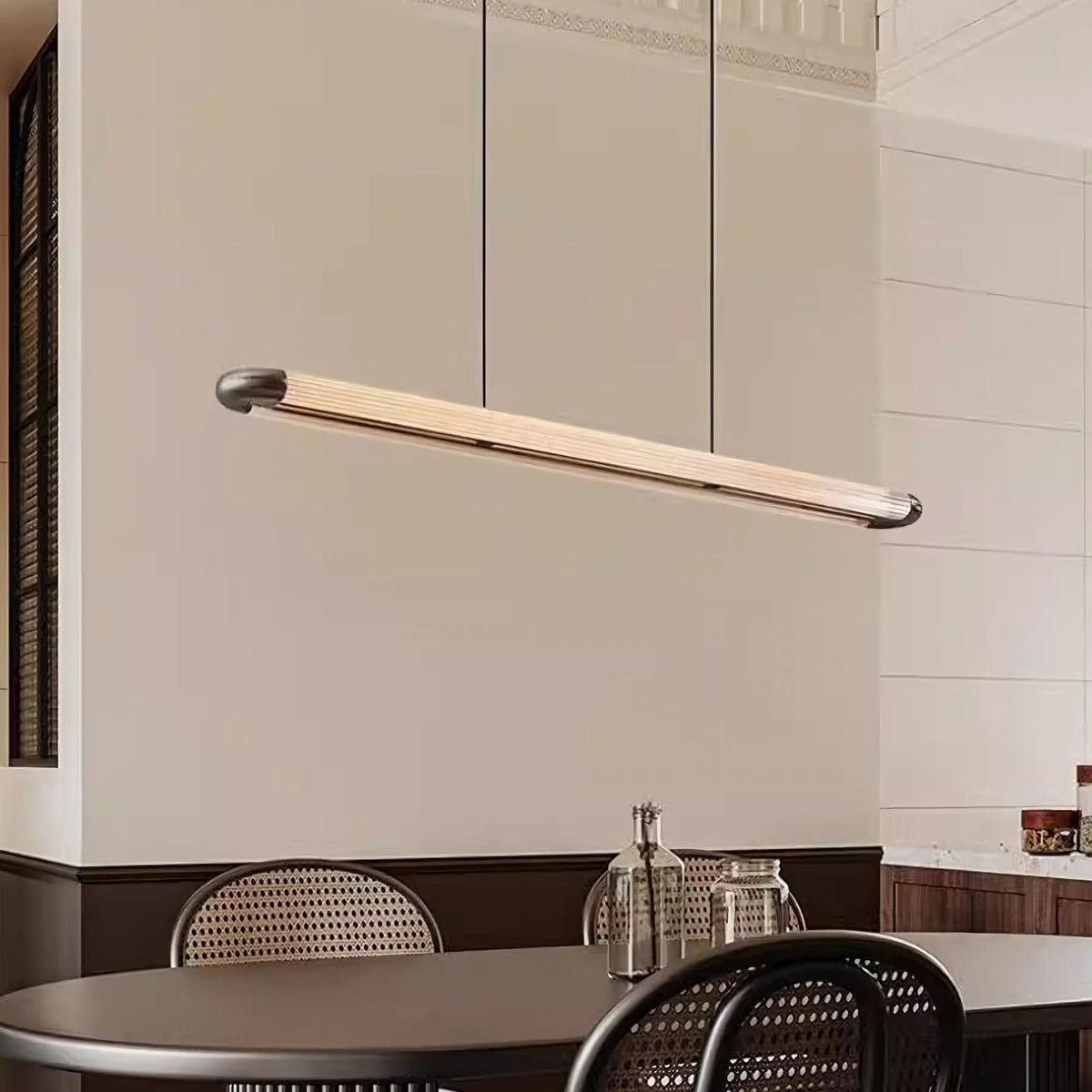 Stainless Steel Long Strip Pendant Light