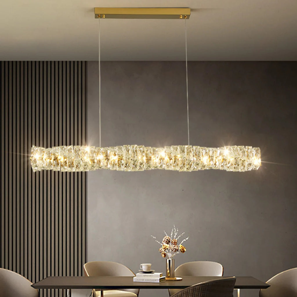 Twist Linear Crystal Chandelier