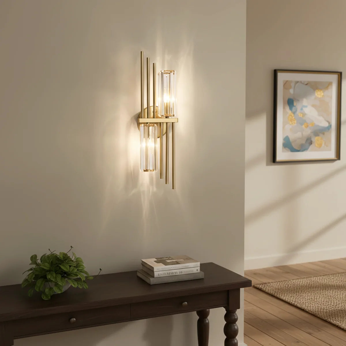Three Crystal Wall Lamps