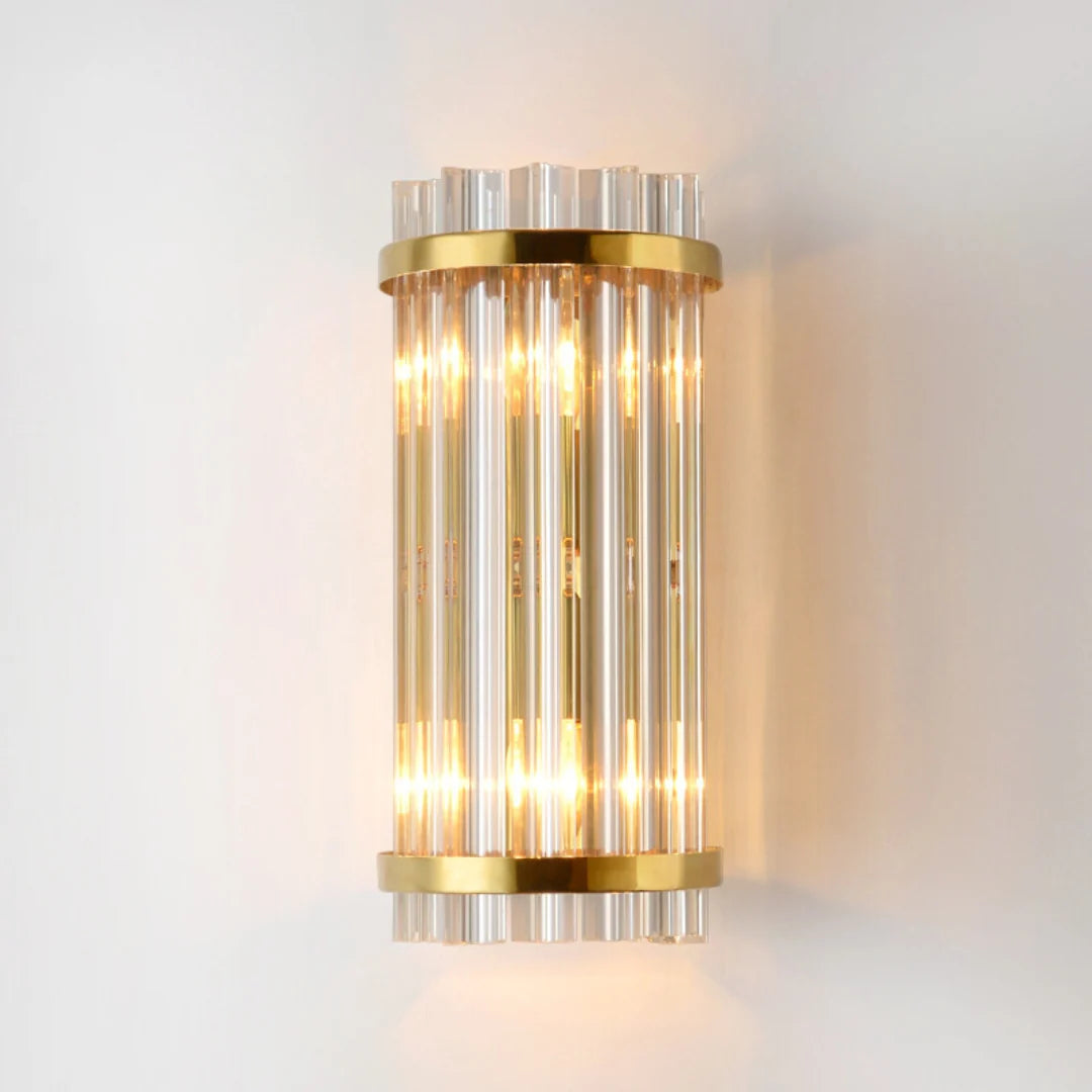 Three Sided Crystal Rod Wall Lamp