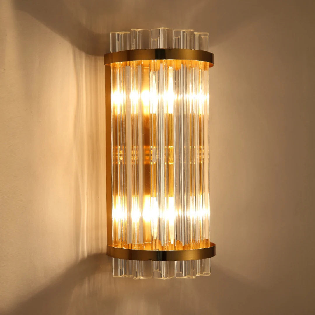 Three Sided Crystal Rod Wall Lamp