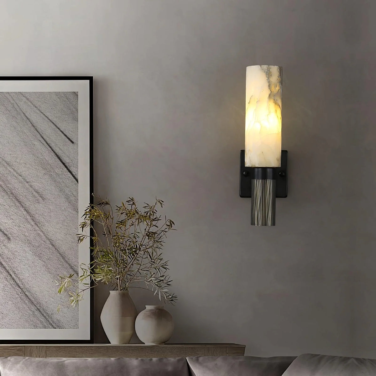 Torch Alabaster Wall Sconce