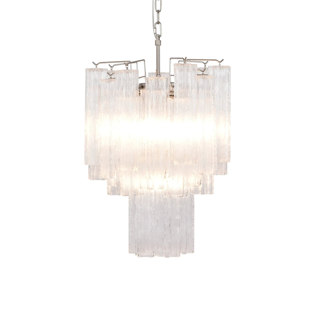 Nevara Fluted Glass Tube Clear Chandelier