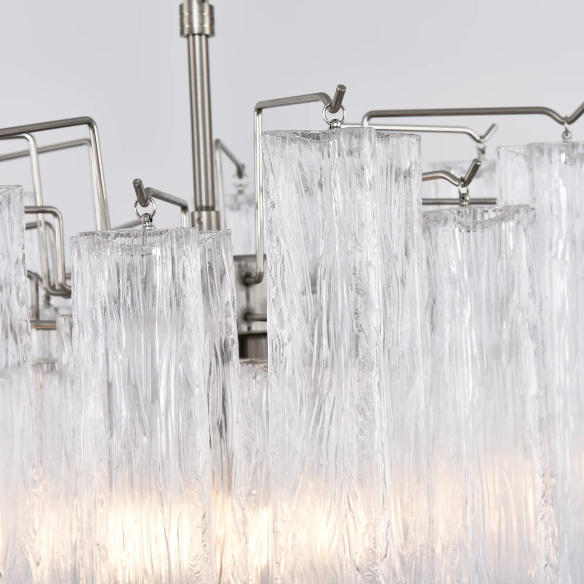 Nevara Fluted Glass Tube Clear Chandelier