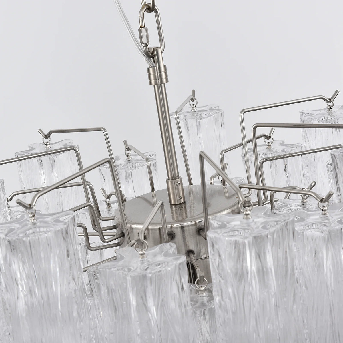 Nevara Fluted Glass Tube Clear Chandelier