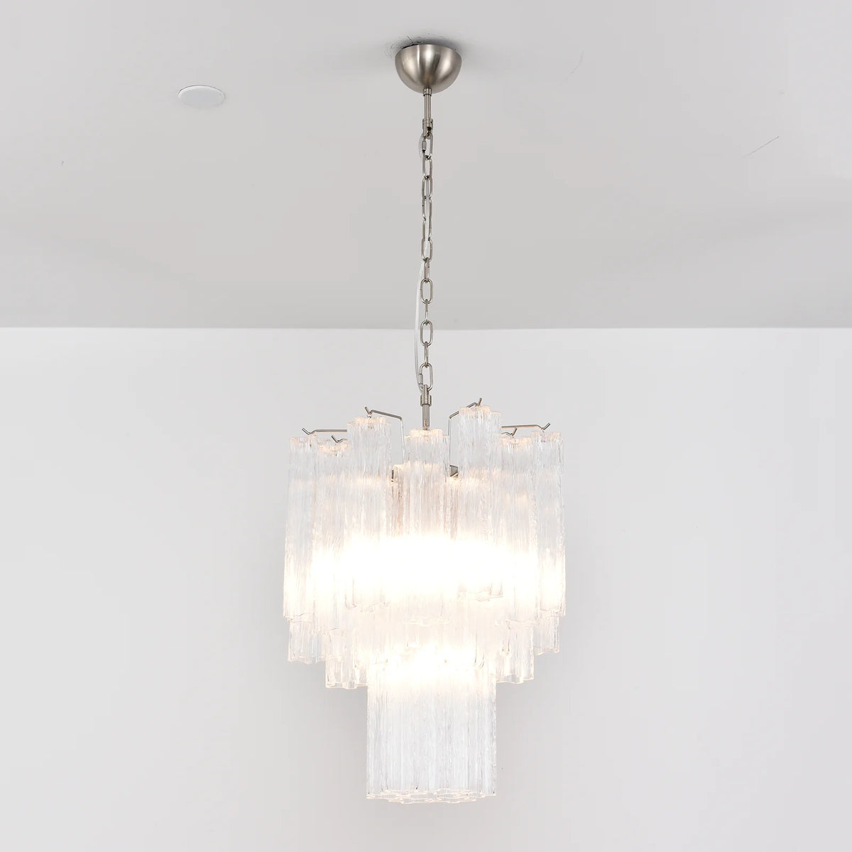 Nevara Fluted Glass Tube Clear Chandelier