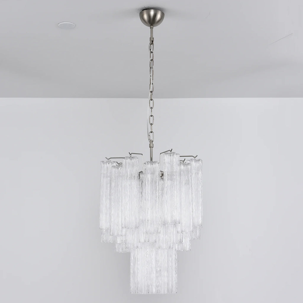 Nevara Fluted Glass Tube Clear Chandelier