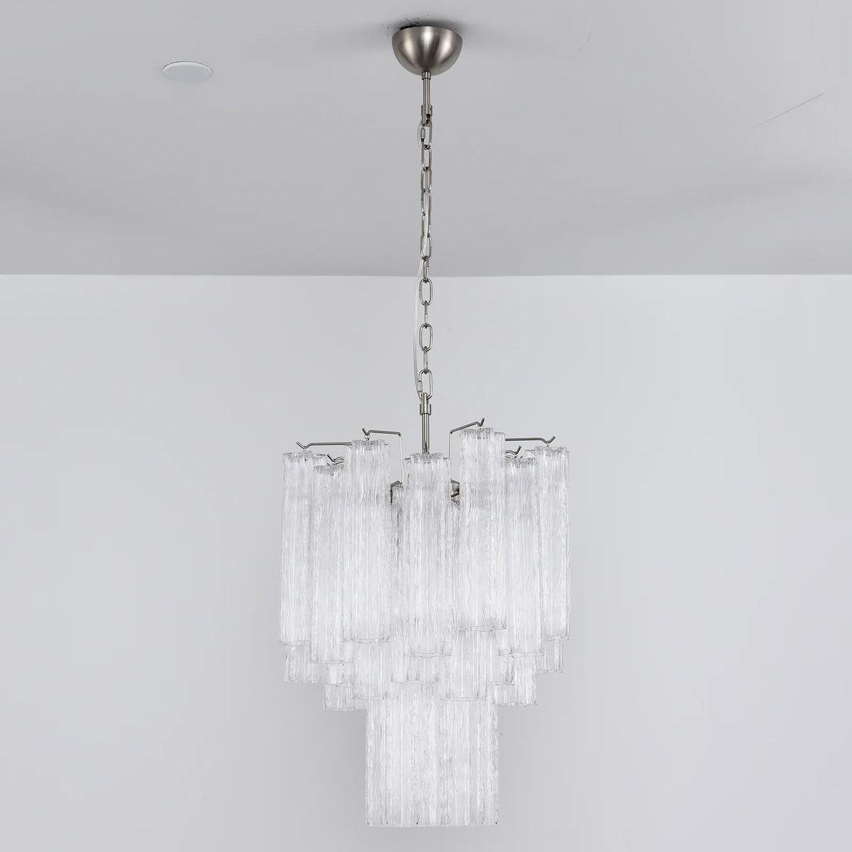 Nevara Fluted Glass Tube Clear Chandelier