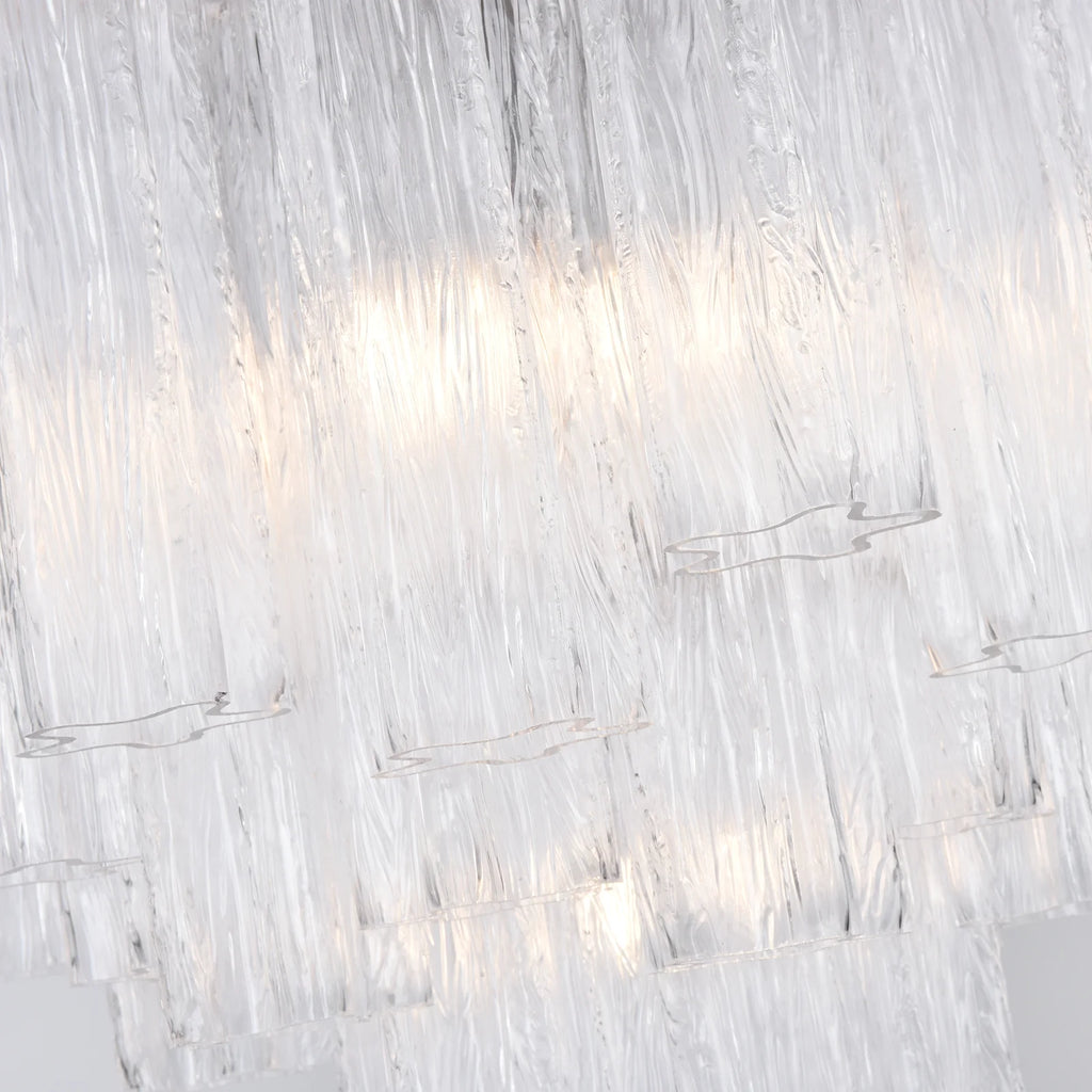 Nevara Fluted Glass Tube Clear Chandelier