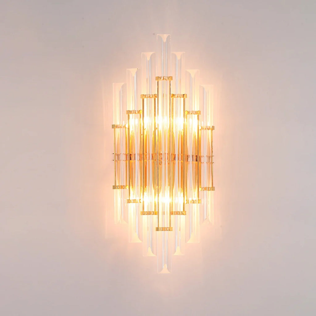 Tube Clear Crystal Wall Light