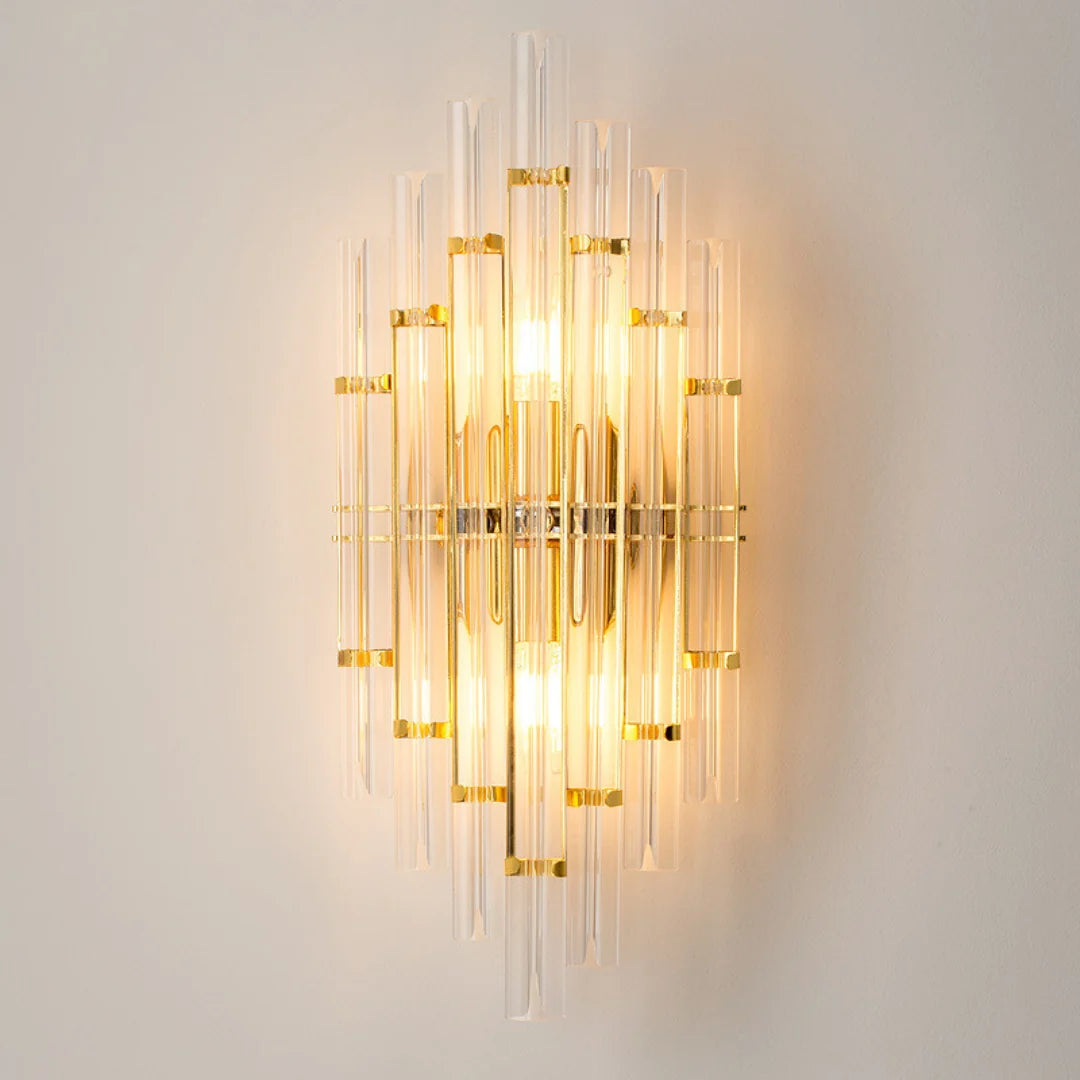 Tube Clear Crystal Wall Light