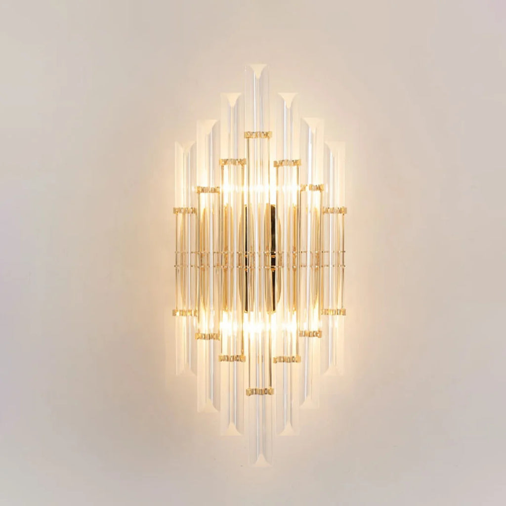 Tube Clear Crystal Wall Light