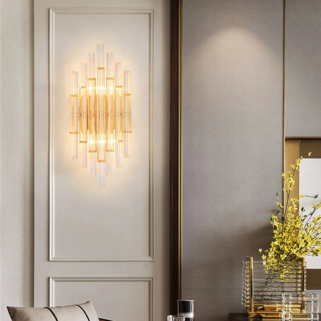 Tube Clear Crystal Wall Light
