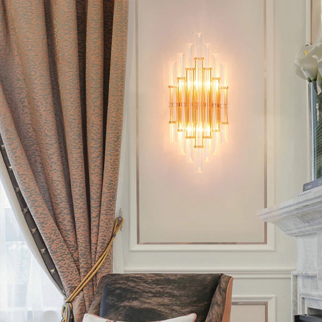 Tube Clear Crystal Wall Light