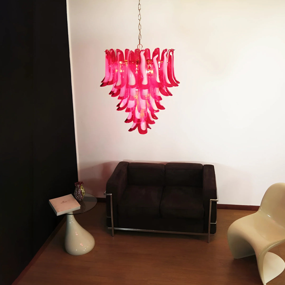 Vintage Red Murano Petals Chandelier
