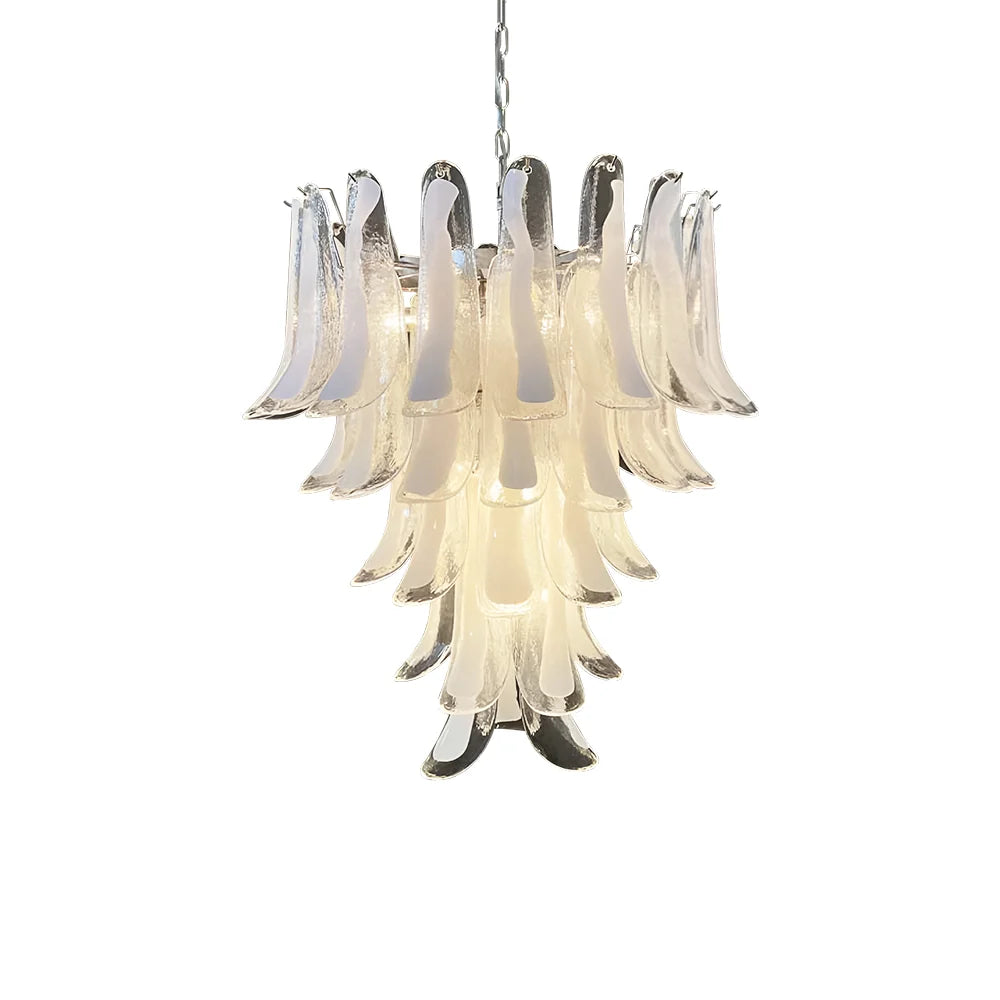 Vintage Transparent Murano Petals Chandelier