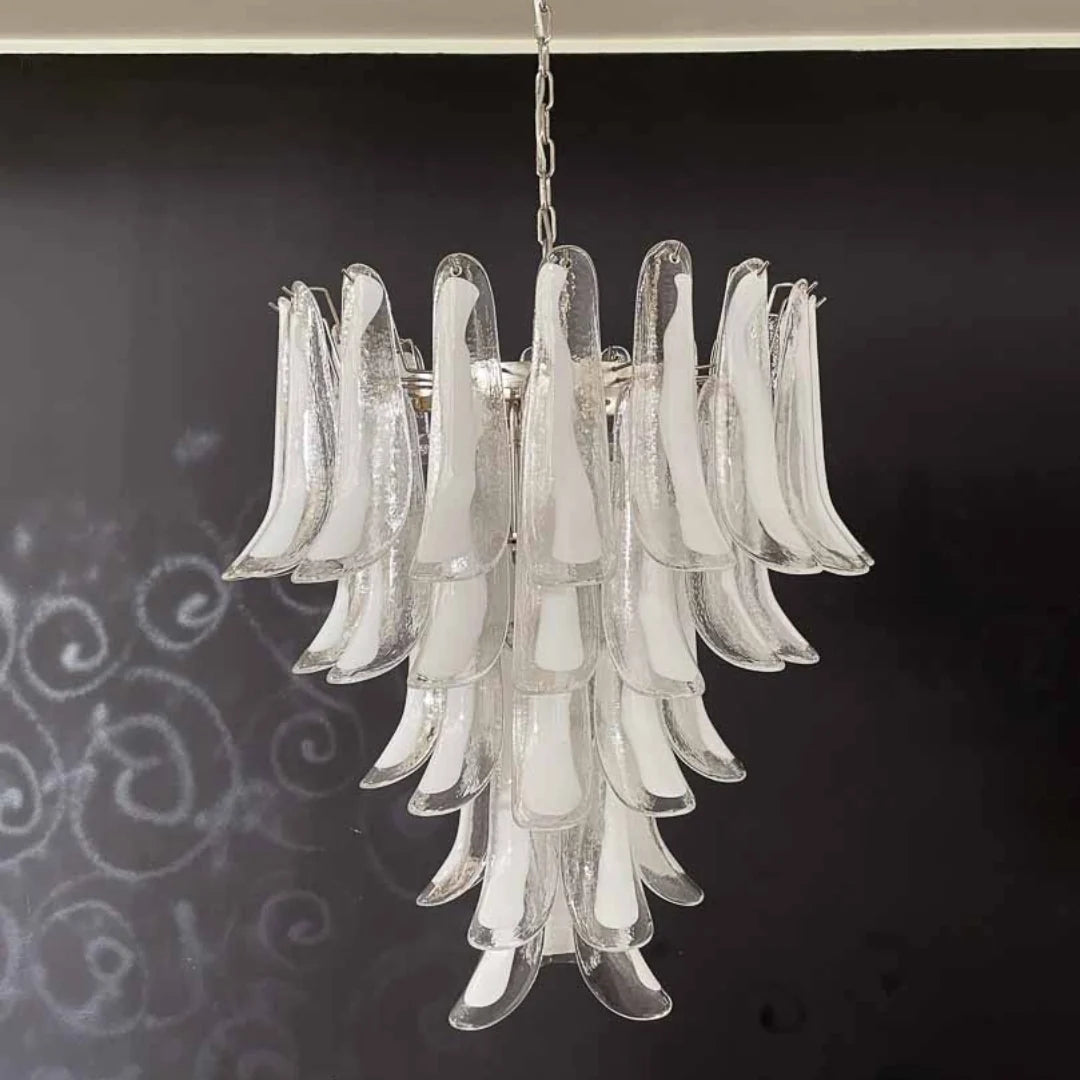 Vintage Transparent Murano Petals Chandelier