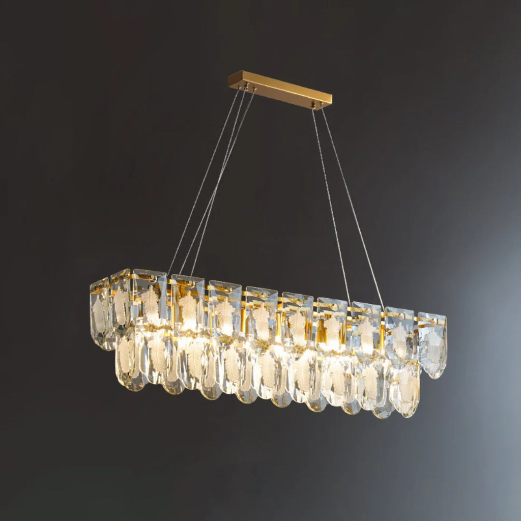 Vivi Grey Crystal Feather Chandelier
