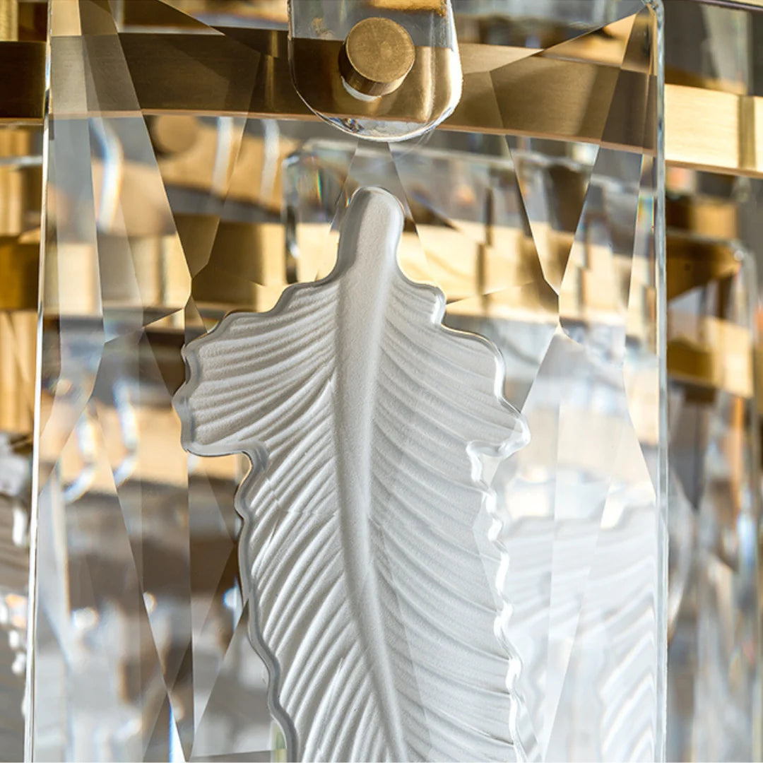 Vivi Grey Crystal Feather Chandelier