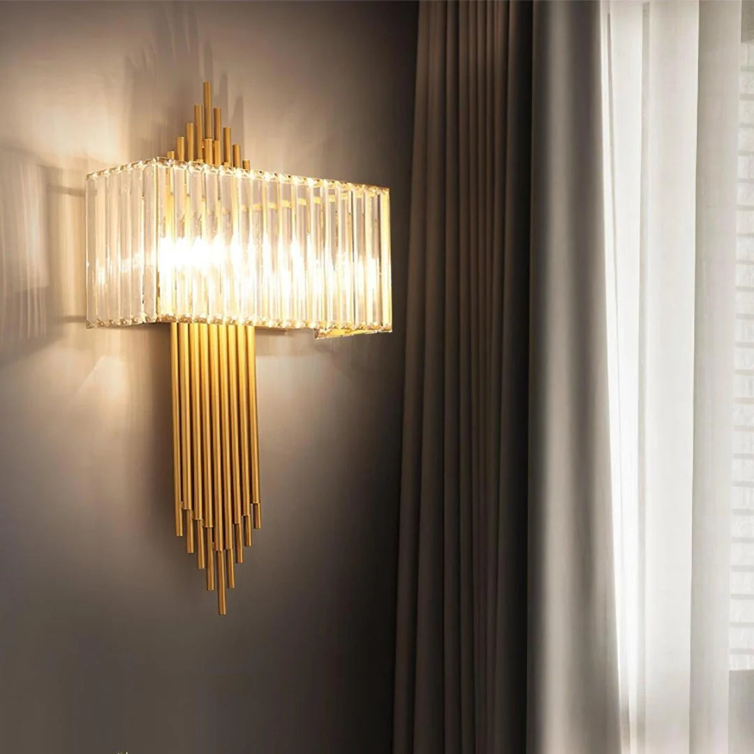 Wallis Gold Crystal Wall Lamp