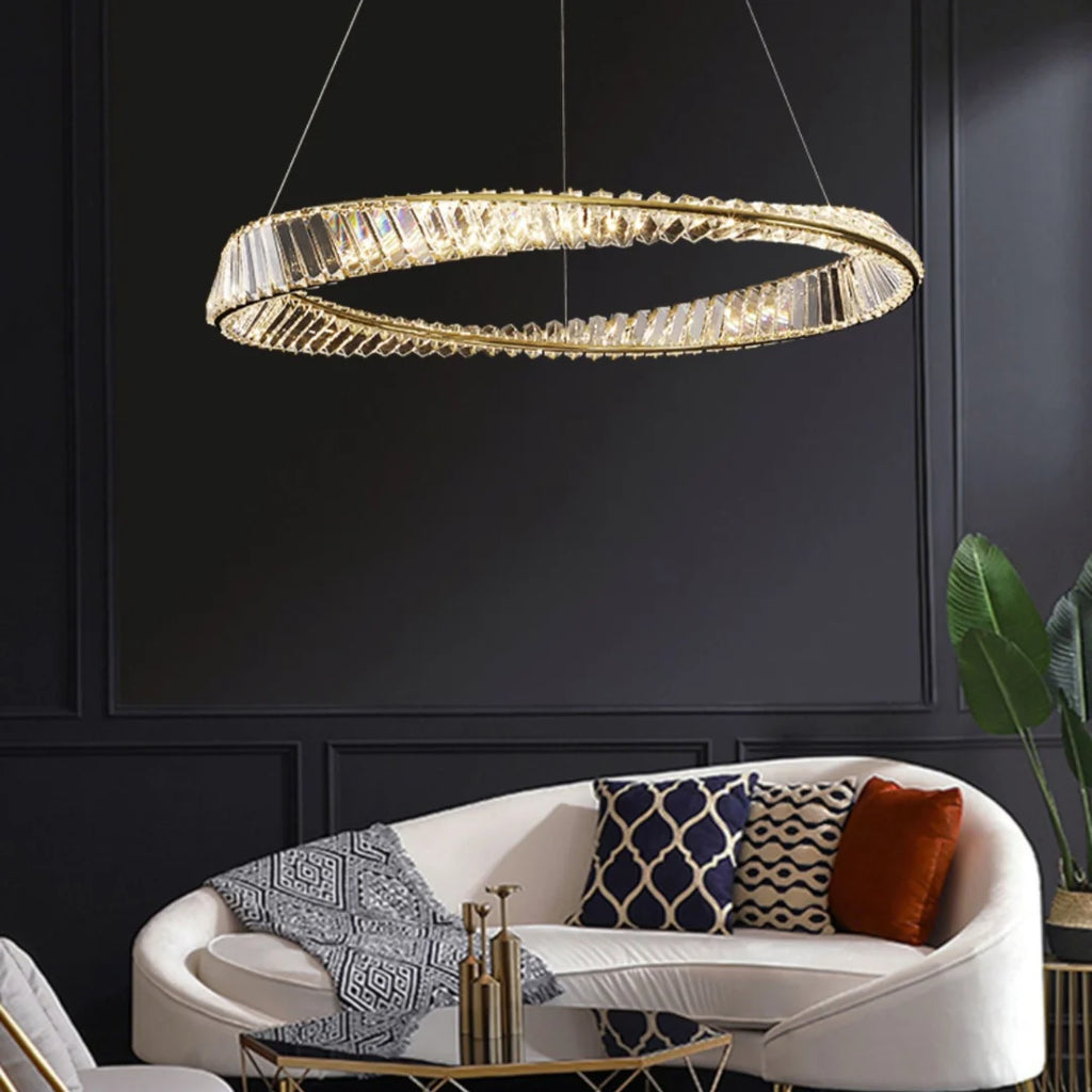 Wave Circle Elegant Crystal Chandelier